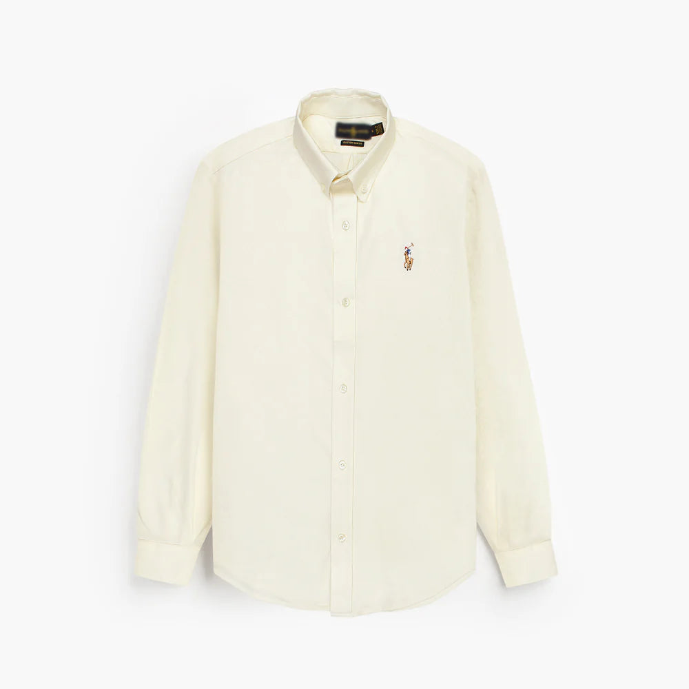 RL IMPORTED MEN'S OXFORD BUTTON CASUAL SHIRT (OFF-WHITE)