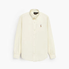 RL IMPORTED MEN'S OXFORD BUTTON CASUAL SHIRT (OFF-WHITE)