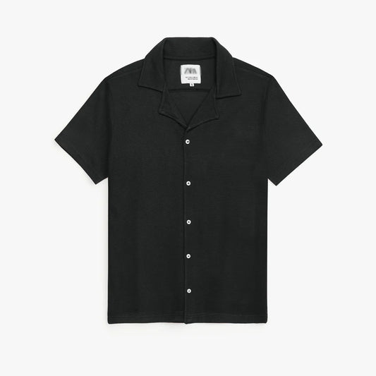 Z.A.R.A BASIC MEN'S CUBAN COLLAR CASUAL SHIRT (BLACK)