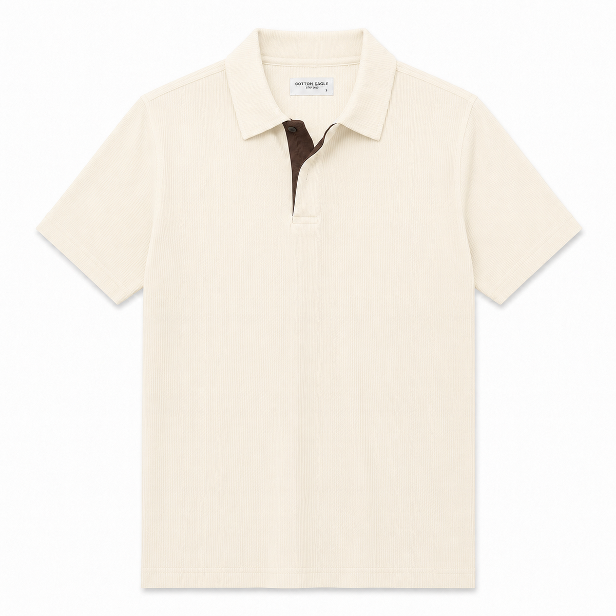 COTTON EAGLE PRESTIGE KNIT POLO SHIRT (CREAM)