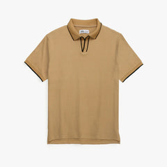 ZR PREMIUM MEN'S V NECK POLO SHIRT (KHAKI)