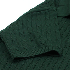 RL PREMIUM CABEL-KNIT BUTTON POLO SHIRT (GREEN)