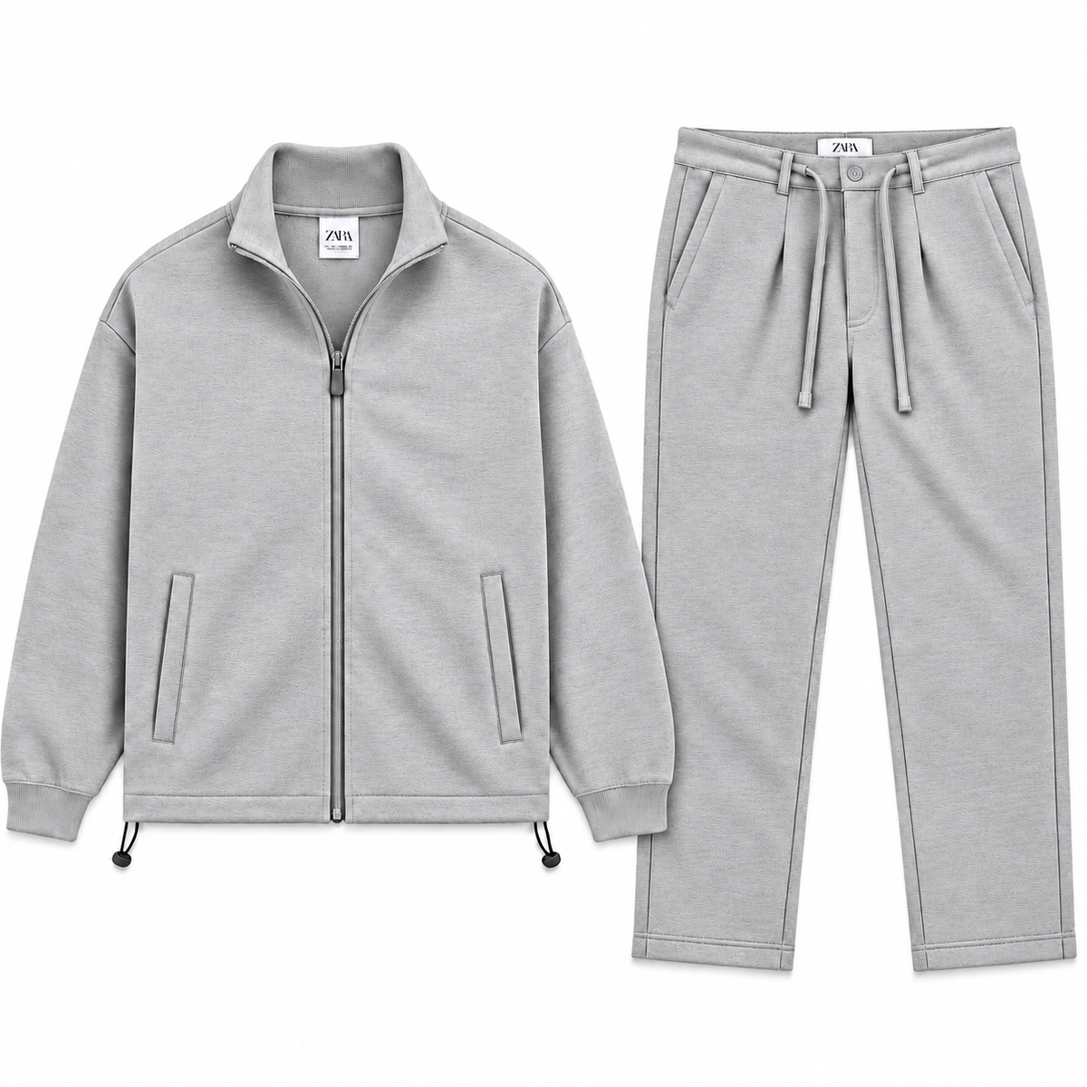 ZR12 PREMIUM INTERLOCK ZIPPER TRACKSUIT (HEATHER GREY)