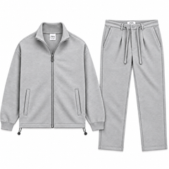 ZR12 PREMIUM INTERLOCK ZIPPER TRACKSUIT (HEATHER GREY)
