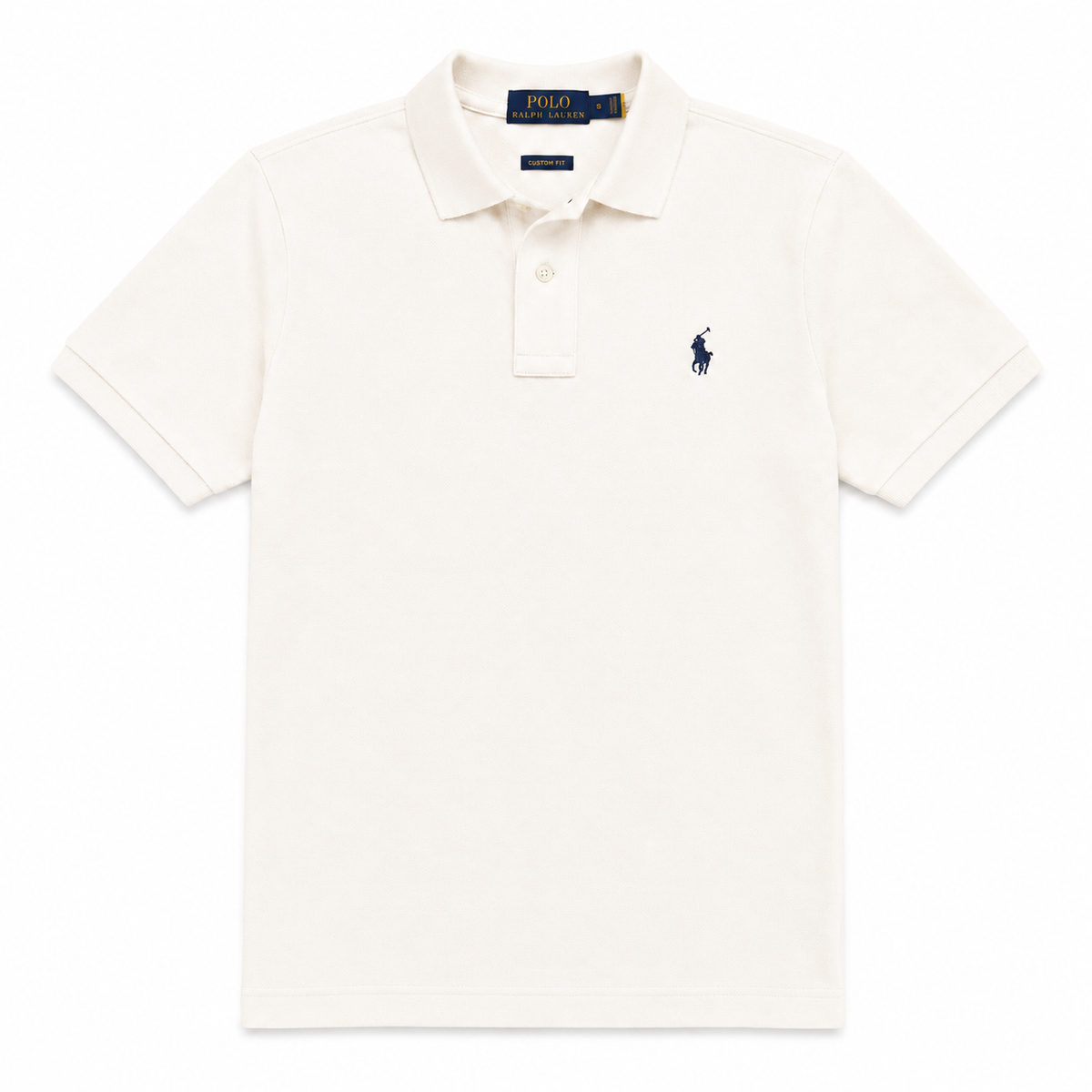 RL SMALL PONY PIQUE COTTON POLO SHIRT (OFF-WHITE)