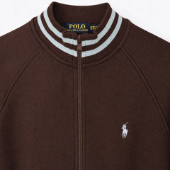 RL PREMIUM COTTON FLEECE DOUBLE KNIT TRACK JACKET (CHOCLATE BROWN)