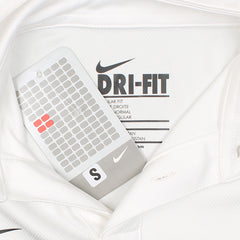 NKE PREMIUM MESH DRI-FIT PANALED POLO SHIRT (WHITE/BLACK)