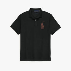 RL PREMIUM LEATHER BIG HORSE POLO SHIRT (BLACK)