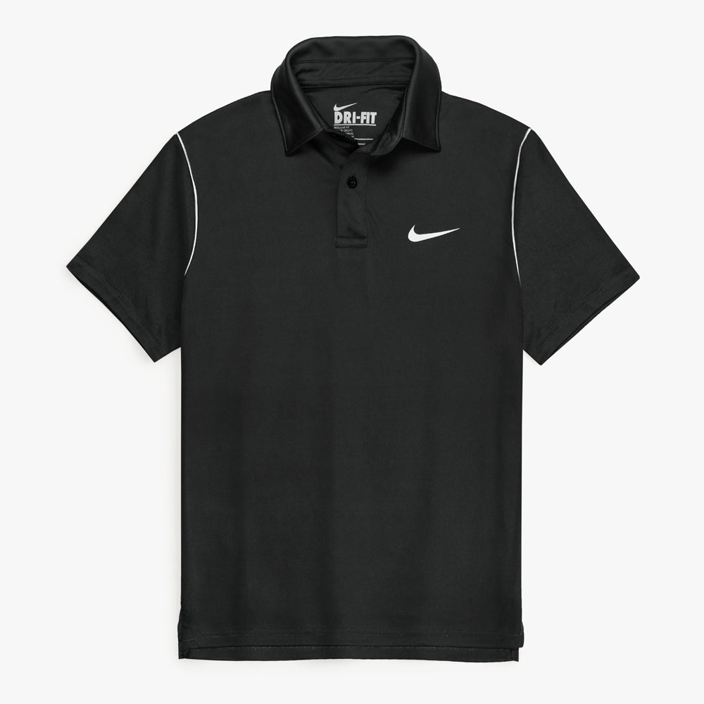 NKE PREMIUM DRI-FIT PIPING POLO SHIRT (BLACK)