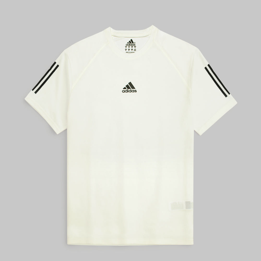 ADDAS Imported Mesh Shoulder Dri Fit T-Shirt (White)