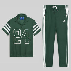ADDAS PREMIUM INSPIRED 24 V NECK TRACKSUIT (GREEN)