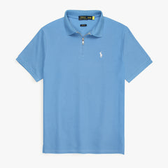 RL Premium Small Pony Zip Up Polo shirt (Sky Blue)