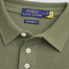 RL BASIC FRONT POCKET PIQUE COTTON POLO SHIRT (OLIVE GREEN)