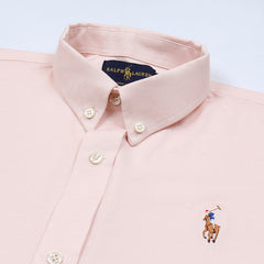 RL IMPORTED MEN'S OXFORD BUTTON CASUAL SHIRT (PINK)