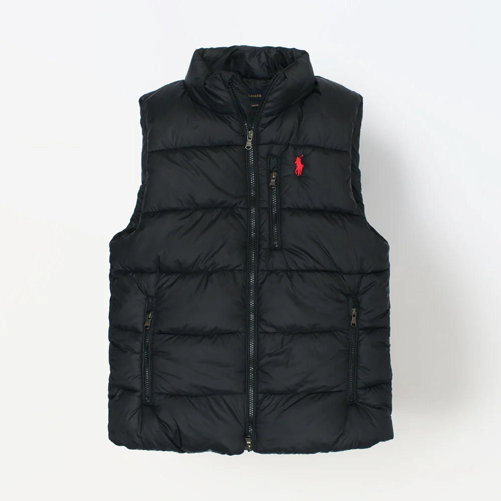 RL IMPORTED HANDWOVEN GORHM DOWN VEST JACKET (BLACK)