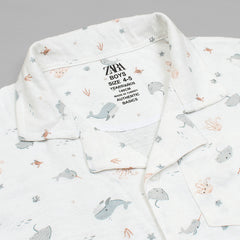 ZR PREMIUM KIDS DOLPHIN PRINT CASUAL SHIRT