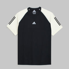 ADDAS Imported Mesh Shoulder Dri Fit T-Shirt (White & Black)