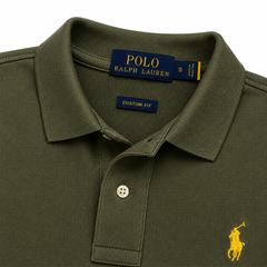 RL SMALL PONY PIQUE COTTON POLO SHIRT (OLIVE GREEN)
