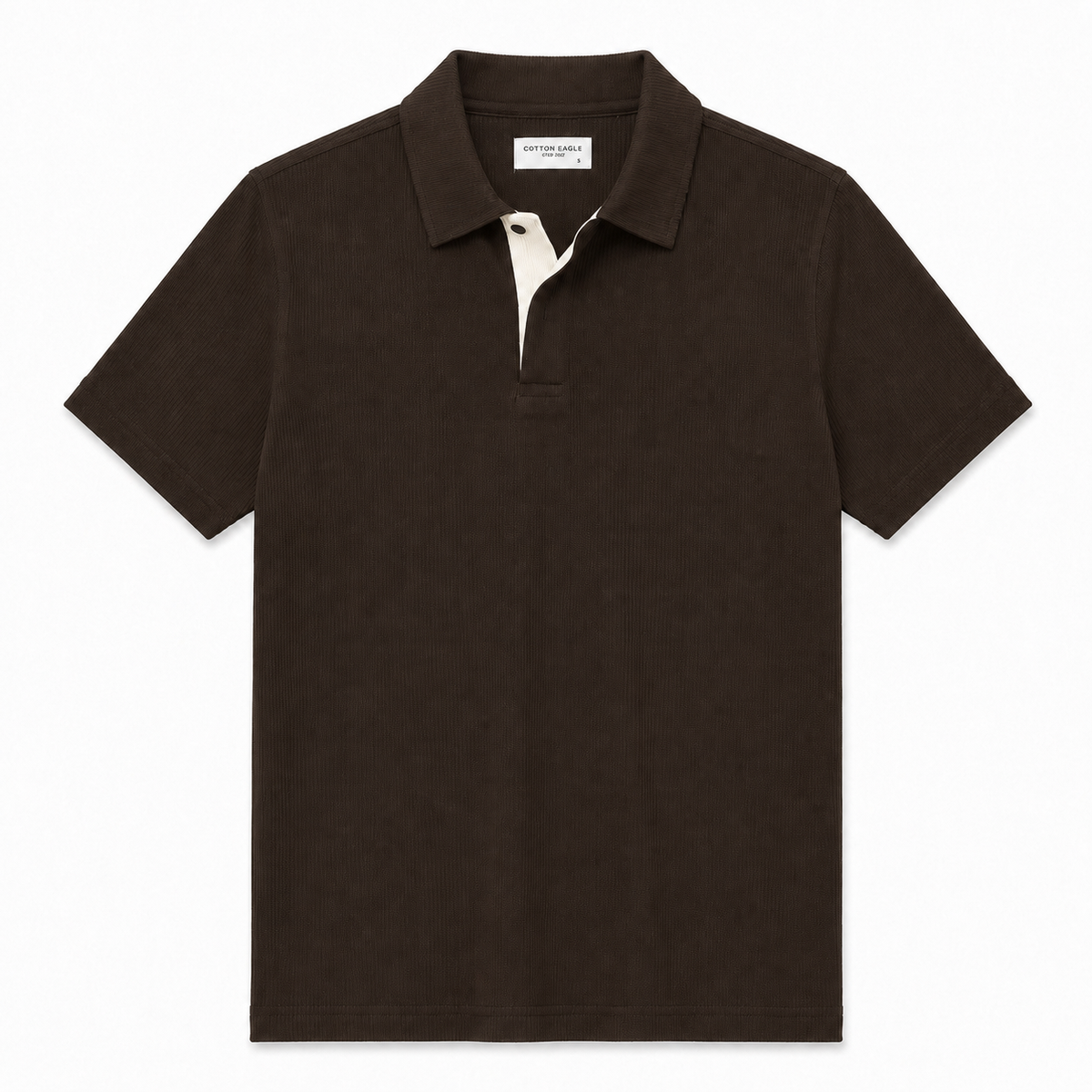 COTTON EAGLE PRESTIGE KNIT POLO SHIRT (ESPRESSO BROWN)