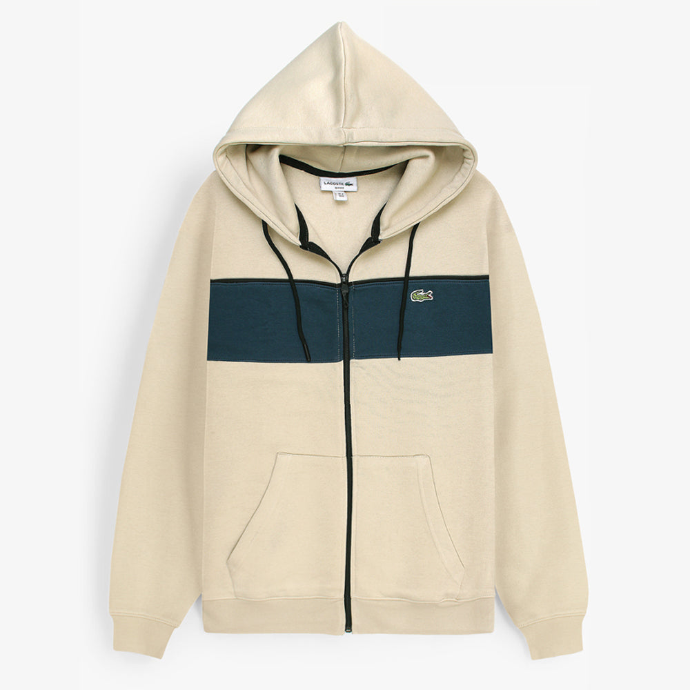 LCSTE Imported Cotton Fleece Zipper Hoodie (Stone&Teal)