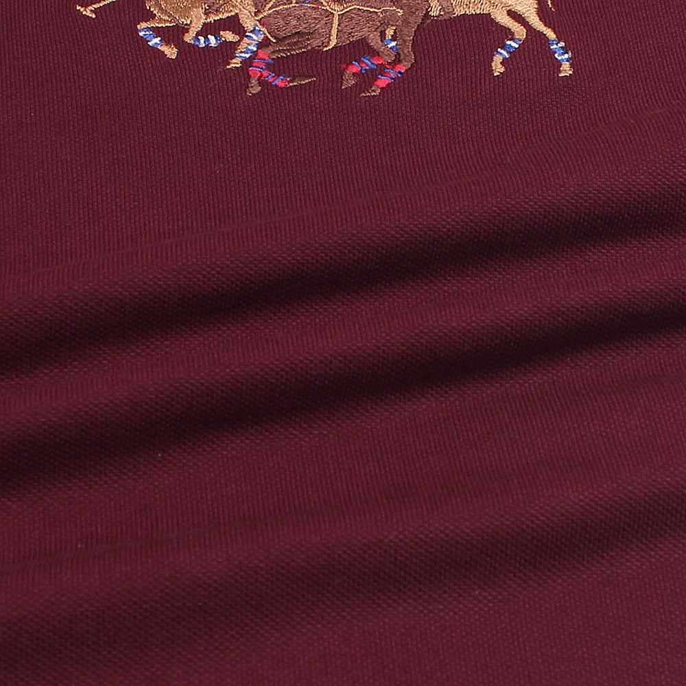 RL Premium 3 Horse Tipping Colar Polo Shirt (Maroon)