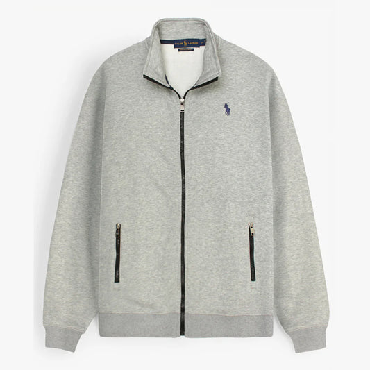 RL Premium Small Pony Cotton Fleece Zipper Jacket (Heather Grey)