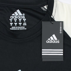 ADDAS Imported Mesh Shoulder Dri Fit T-Shirt (White & Black)