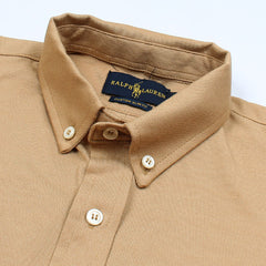 RL IMPORTED MEN'S OXFORD BUTTON CASUAL SHIRT (KHAKI)