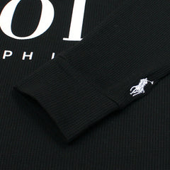 RL PREMIUM THERMAL COTTON IVORY LOGO SWEATSHIRT (BLACK)
