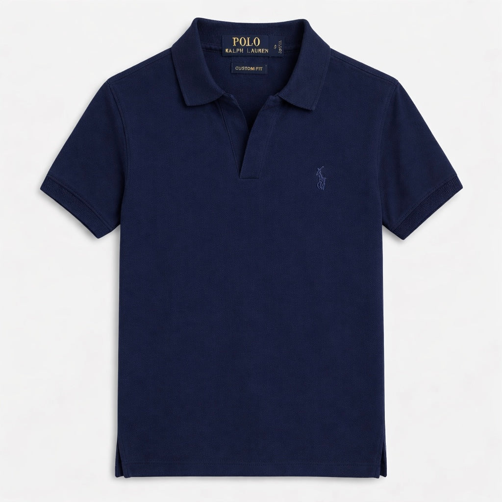 RL SMALL PONY MEN'S JHONY COLLAR POLO SHIRT (NAVY BLUE)