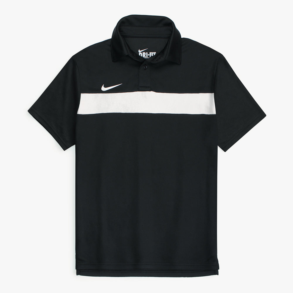 NKE PREMIUM MESH DRI-FIT PANALED POLO SHIRT (BLACK/WHITE)