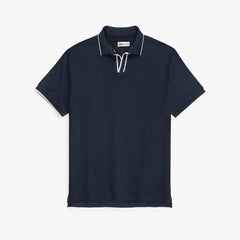ZR PREMIUM MEN'S V NECK POLO SHIRT (NAVY BLUE)