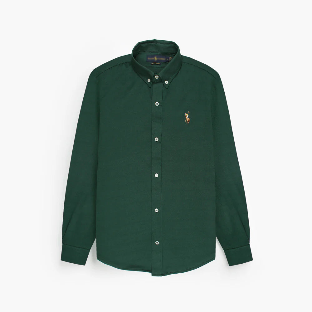 RL IMPORTED MEN'S OXFORD BUTTON CASUAL SHIRT (GREEN)