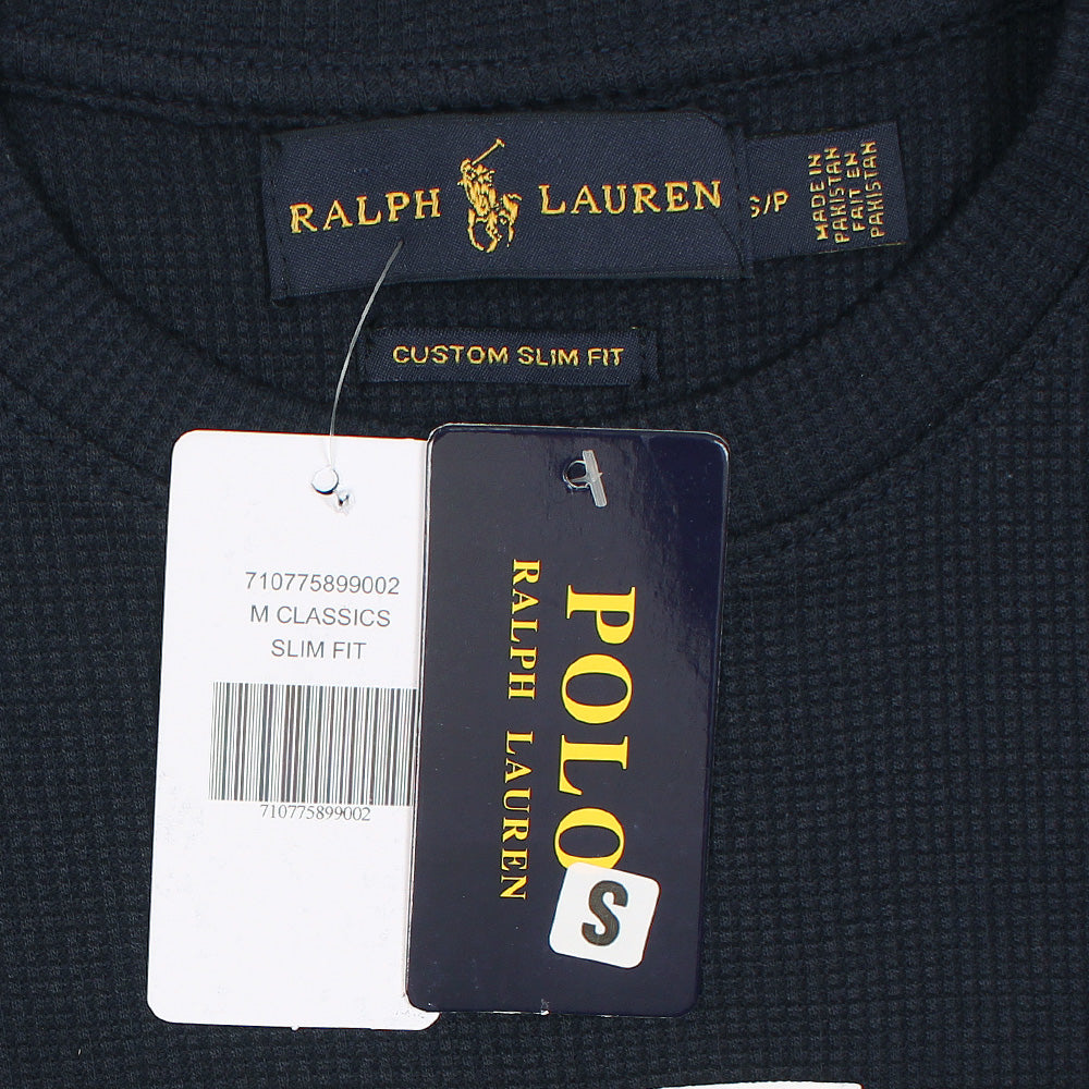 RL PREMIUM OVERSIZED WAFFLE LOGO PONY T-SHIRT (NAVY BLUE)
