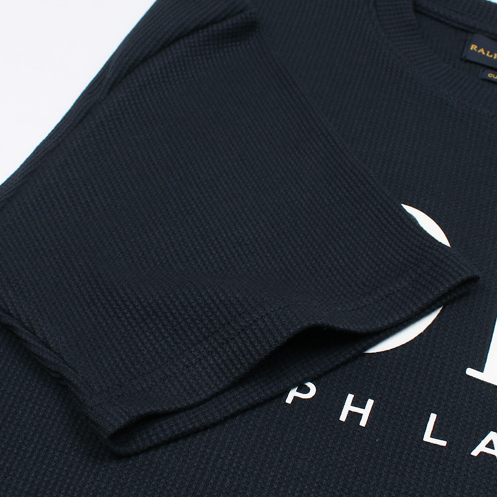 RL PREMIUM OVERSIZED WAFFLE LOGO PONY T-SHIRT (NAVY BLUE)
