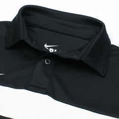 NKE PREMIUM MESH DRI-FIT PANALED POLO SHIRT (BLACK/WHITE)