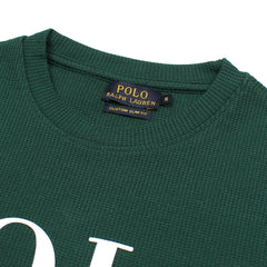 RL PREMIUM THERMAL COTTON IVORY LOGO SWEATSHIRT (DK GREEN)