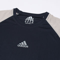 ADDAS Imported Mesh Shoulder Dri Fit T-Shirt (Navy & Grey)