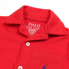 RL PREMIUM KIDS CUBAN COLLAR CASUAL SHIRT (RED)