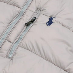 RL IMPORTED HANDWOVEN GORHM DOWN VEST JACKET (SILVER)