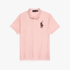 RL PREMIUM LEATHER BIG HORSE POLO SHIRT (POWDER PINK)