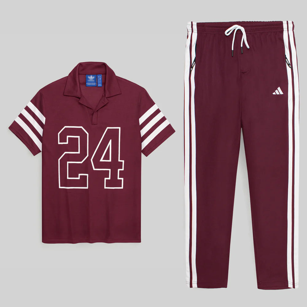 ADDAS PREMIUM INSPIRED 24 V NECK TRACKSUIT (MAROON)