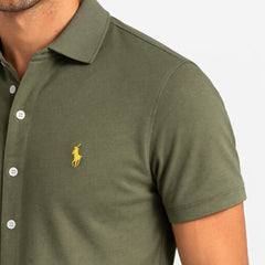 RL MEN'S BUTTON DOWN KNITTED SHIRT (OLIVE GREEN)