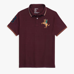 GRDNO Premium Napoleon Cow Boy Polo Shirt Maroon
