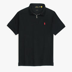 RL Premium Small Pony Zip Up Polo shirt (Black)