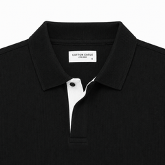 COTTON EAGLE PRESTIGE KNIT POLO SHIRT (GALAXY BLACK)