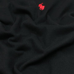 RL Premium Small Pony Zip Up Polo shirt (Black)