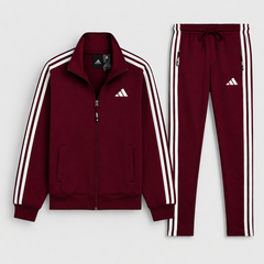 ADDAS EDGE LINE POLYESTER FLEECE TRACKSUIT (MAROON)