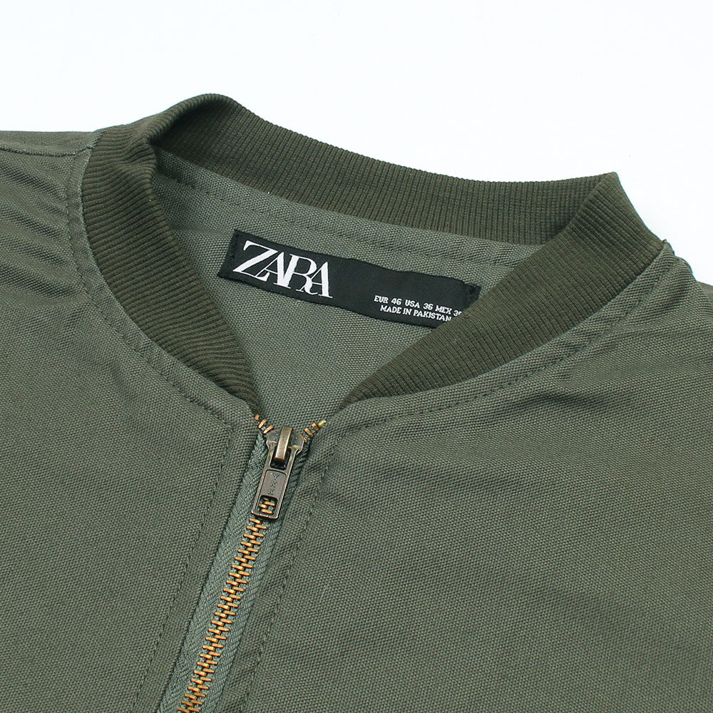 Z.A.R.A Premium Cotton Twill Jacket (Olive Green)