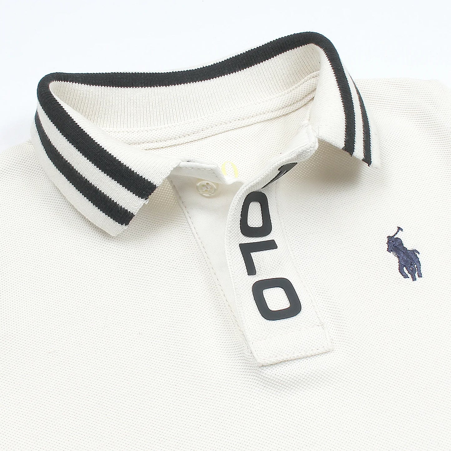 RL Kids Premium Placket Polo Shirt (White)